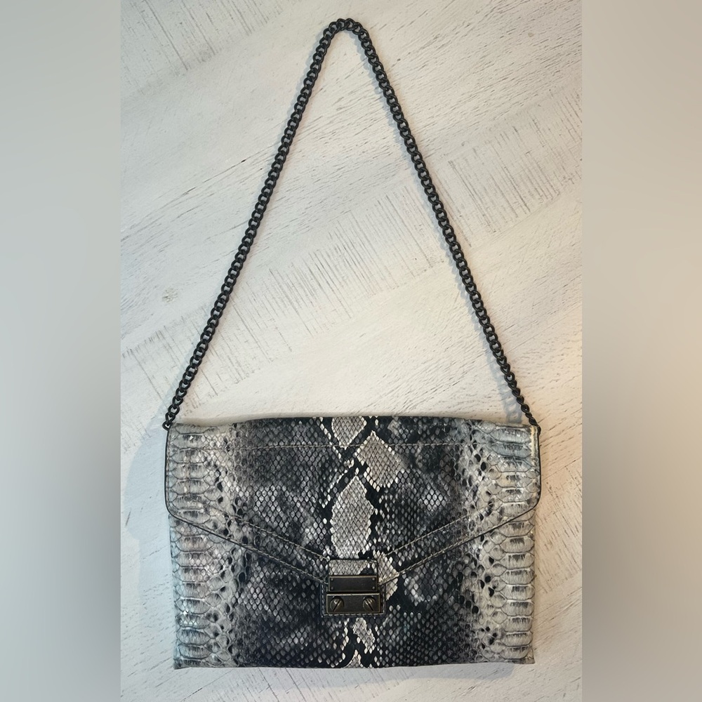 J.Crew Faux Snake Skin Clutch